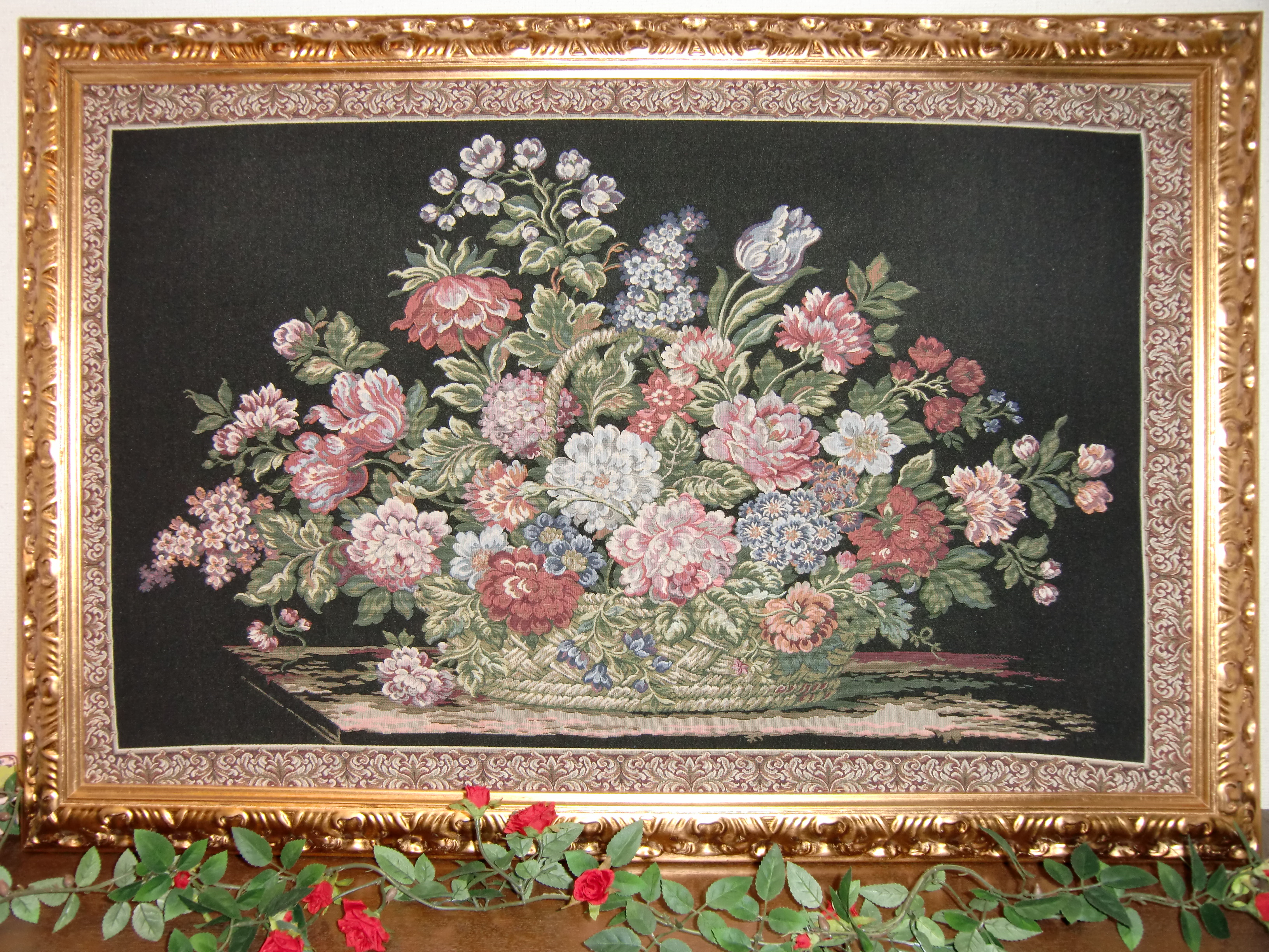 antique ゴブラン織り タペストリー イタリア製 絵画 176x 82-